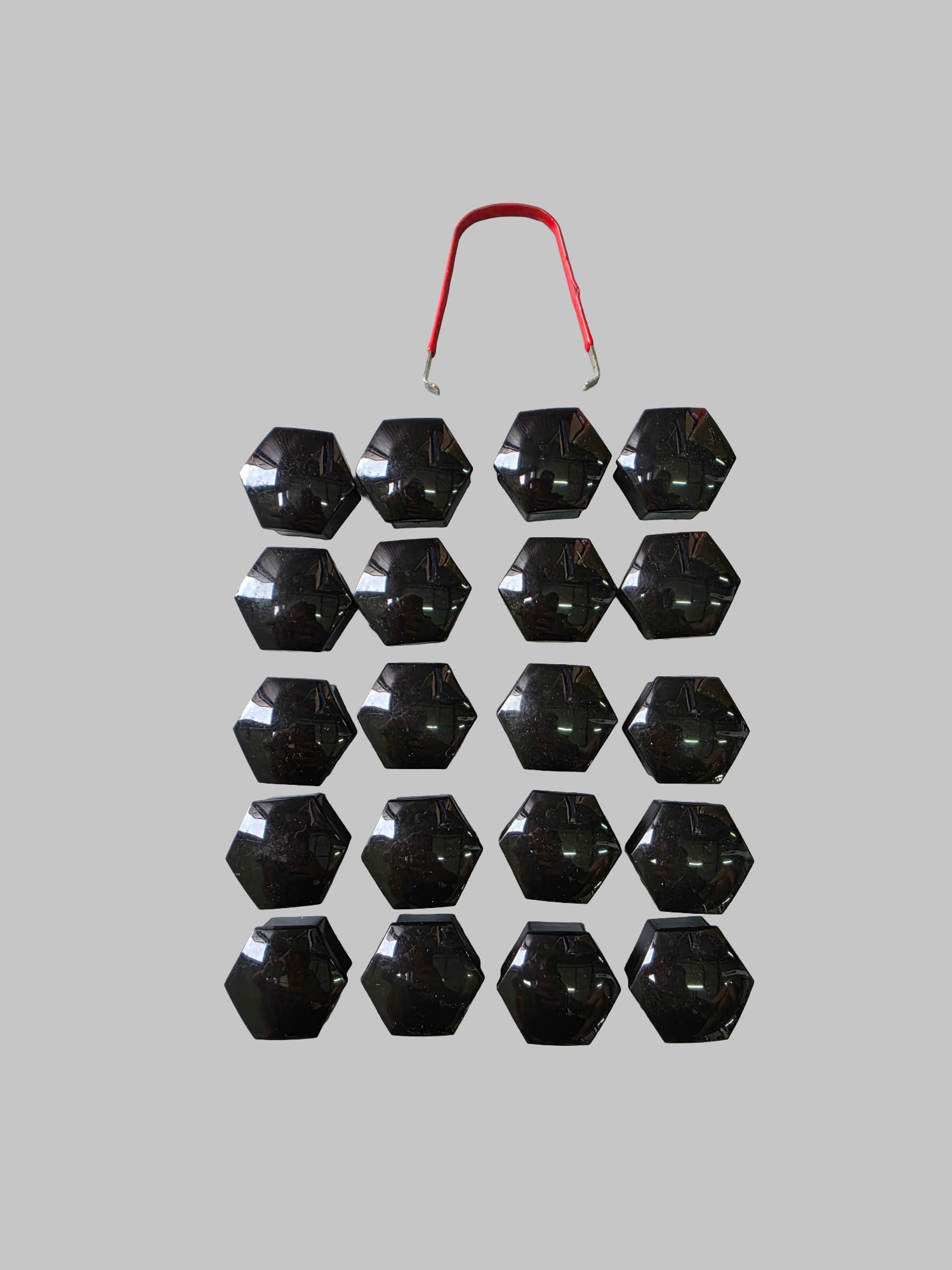Set 20 capace prezoane jante Tesla 21mm, Negru Lucios