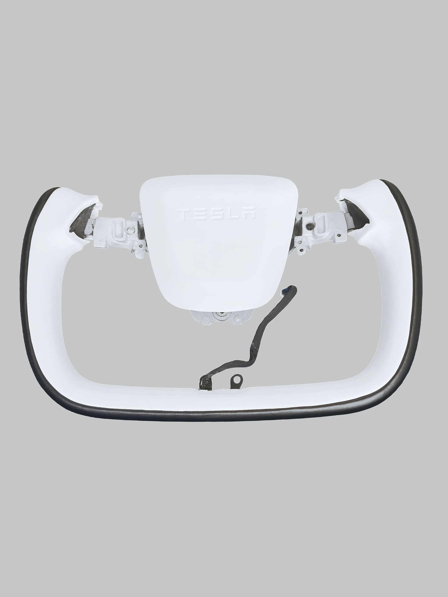Volan tip Yoke Bicolor Alb/Negru cu Airbag - Model Y Juniper / Model 3 Highland (2026.06+) - Cu incalzire