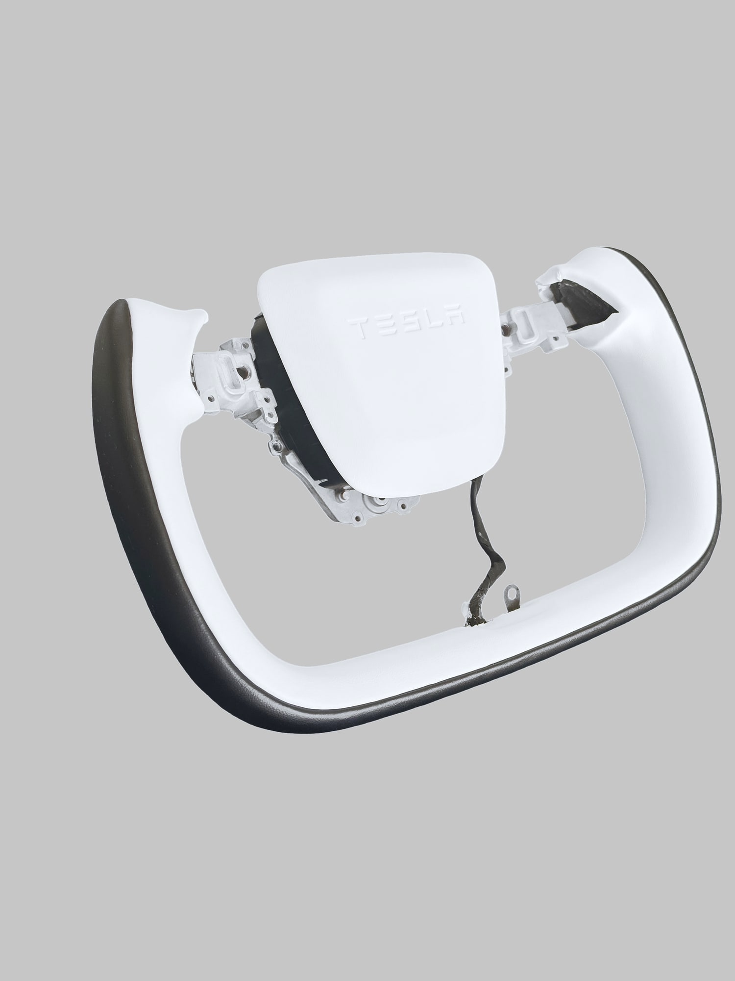 Volan tip Yoke Bicolor Alb/Negru cu Airbag - Model Y Juniper / Model 3 Highland (2026.06+) - Cu incalzire 3